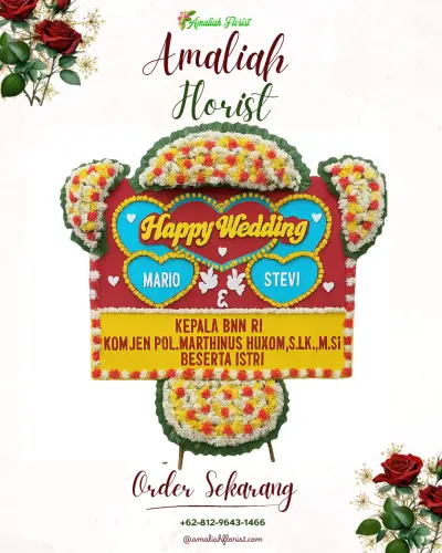 Karangan Papan Bunga Pernikahan di Cibunarjaya